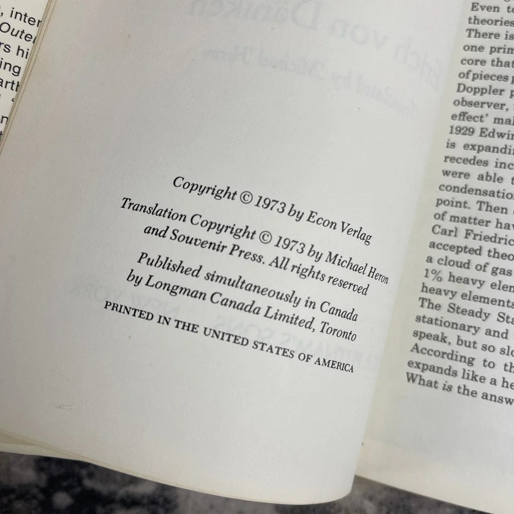 In Search of‎ Ancient Gods 1973 Hardcover Book UFO Mystery